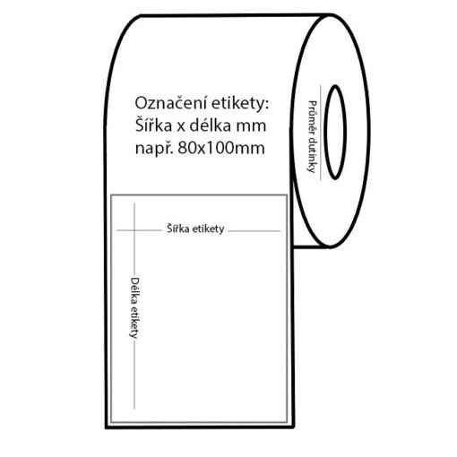 Etikety 80x88mm, vellum, bílá, D76, 1500 ks na roli - Image 2