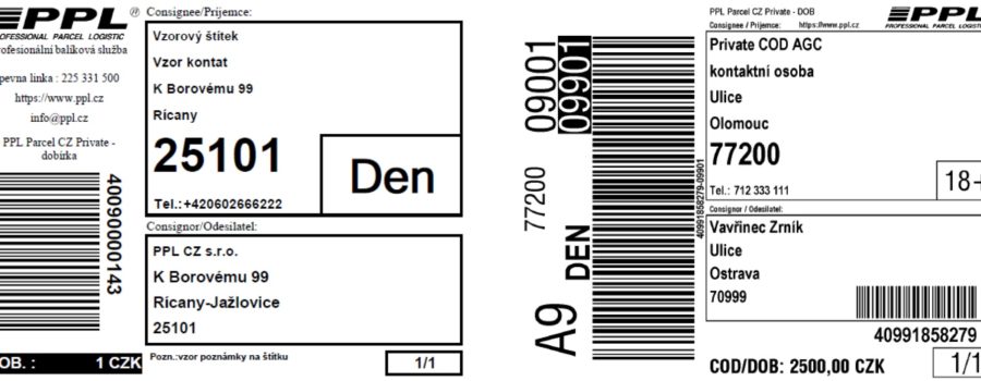 Tisk etiket pro dopravce na TTR tiskárně (tisk po jednom štítku)